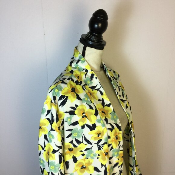 Like new! Notations Blazer Jacket XL Yellow Floral Long Sleeve Open Front Lined - Picture 6 of 15